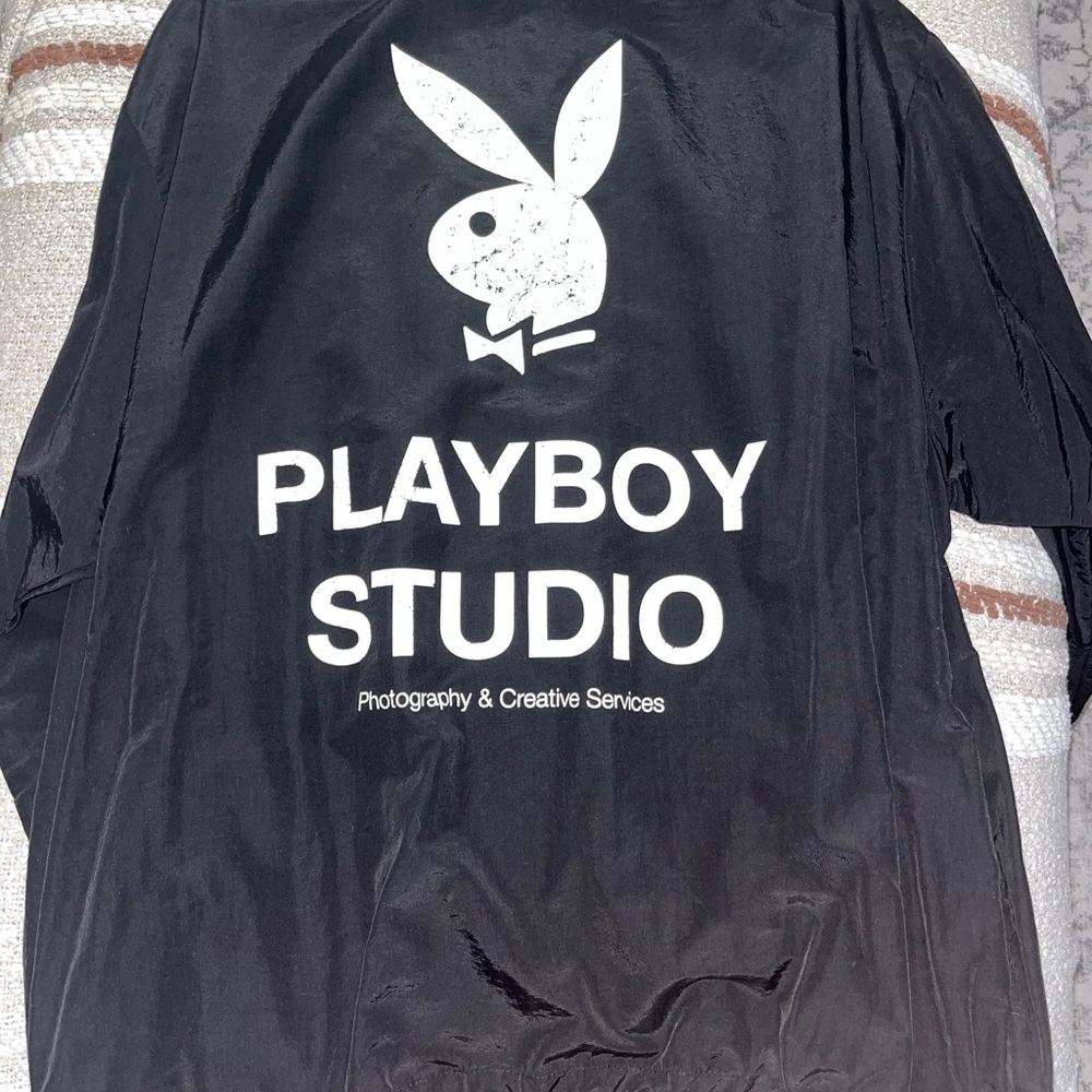 Black Zip-Up playboy Sweater